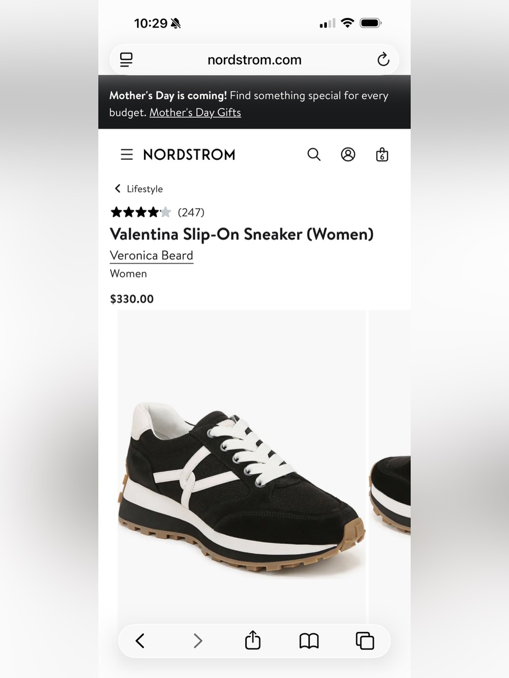 Veronica Beard Black and White Women's Lace-Up Sneakers - Picture 8 of 8
